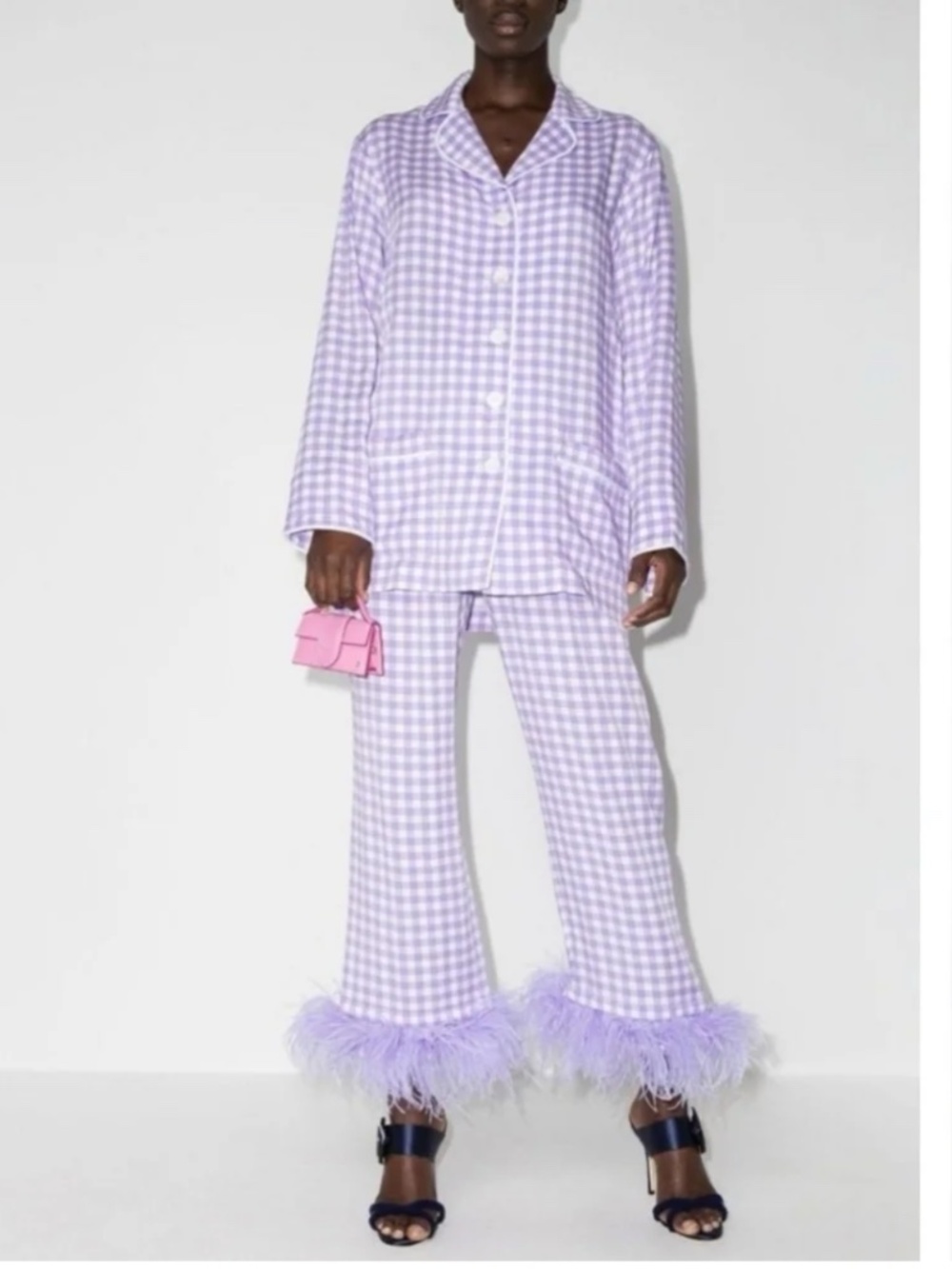 Sleeper pajama set - purple gingham